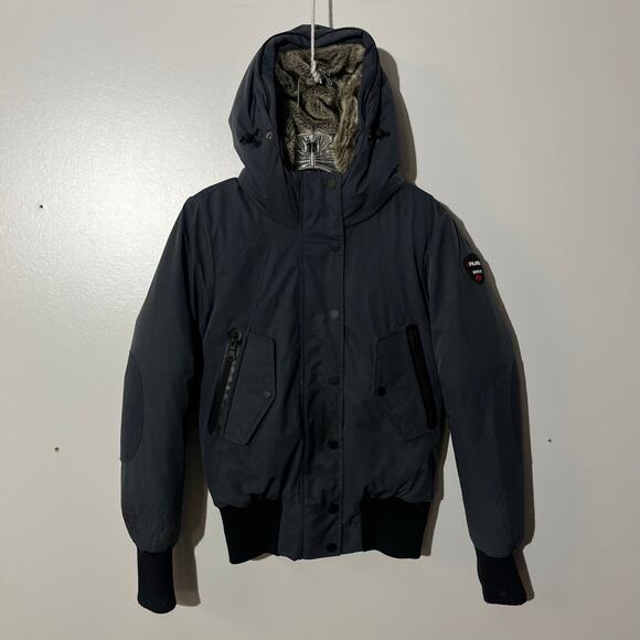 Pajar Canada Cordova Navy blue Duck Down Bomber Winter Coat Real